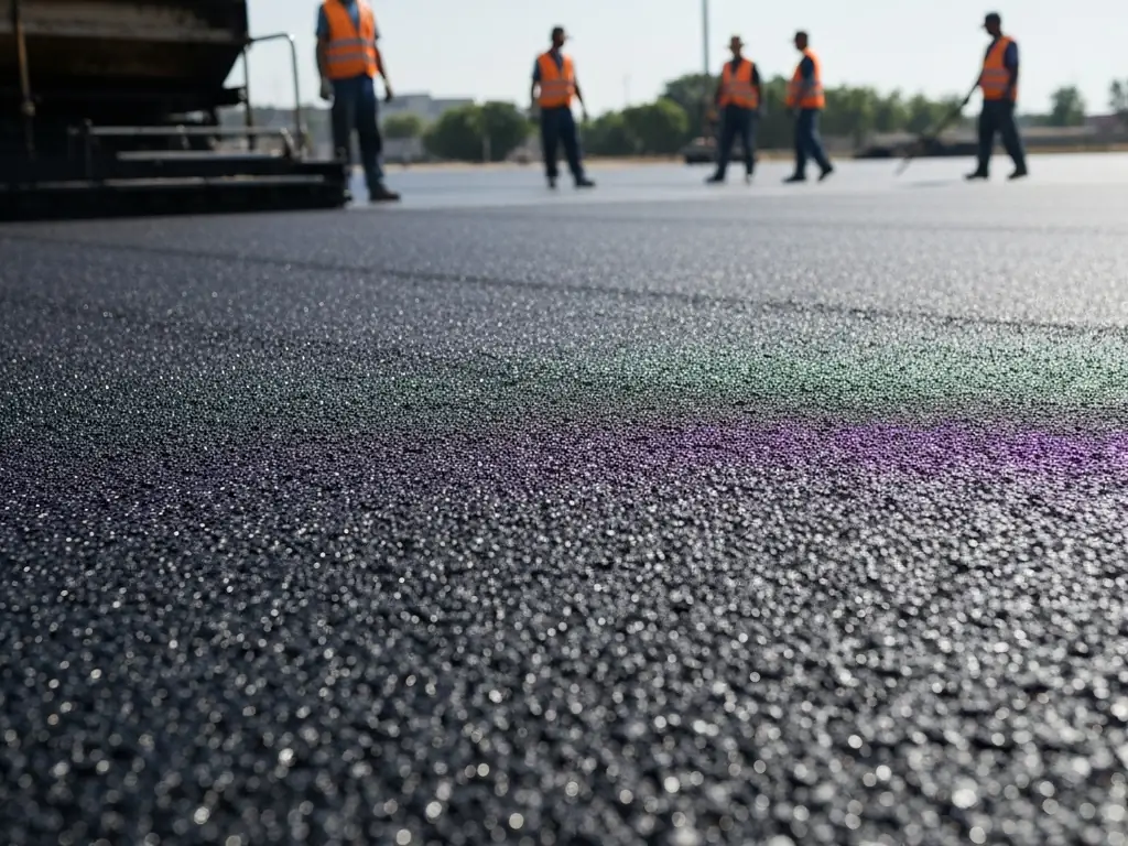 Freshly laid asphalt surface in Oceanside, CA